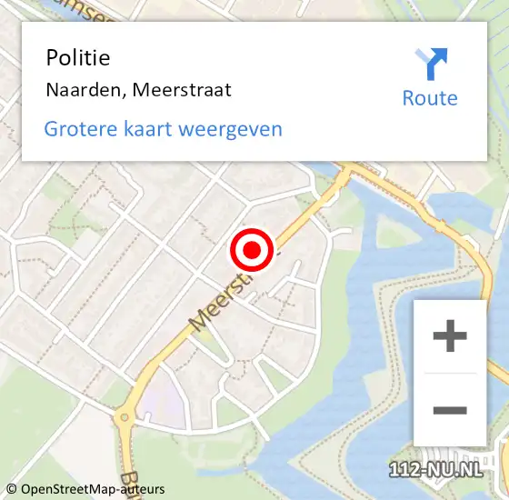 Locatie op kaart van de 112 melding: Politie Naarden, Meerstraat op 15 september 2021 10:52