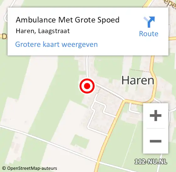 Locatie op kaart van de 112 melding: Ambulance Met Grote Spoed Naar Haren, Laagstraat op 23 juni 2014 06:32