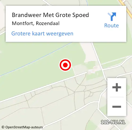 Locatie op kaart van de 112 melding: Brandweer Met Grote Spoed Naar Montfort, Rozendaal op 15 september 2021 11:48