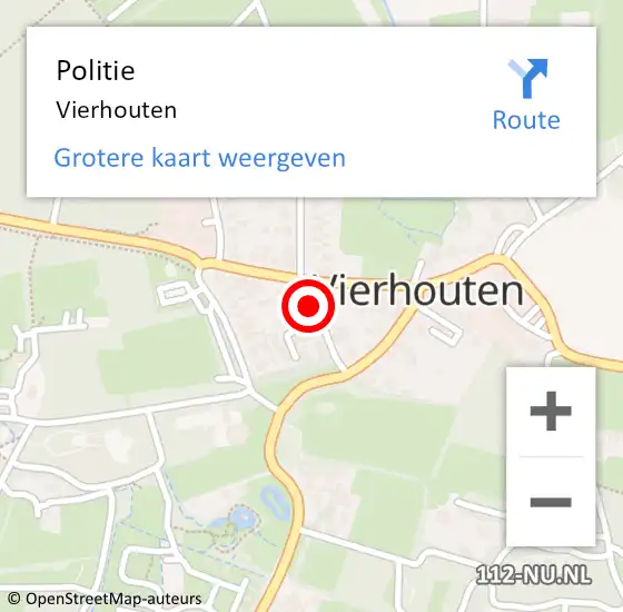 Locatie op kaart van de 112 melding: Politie Vierhouten op 15 september 2021 12:10