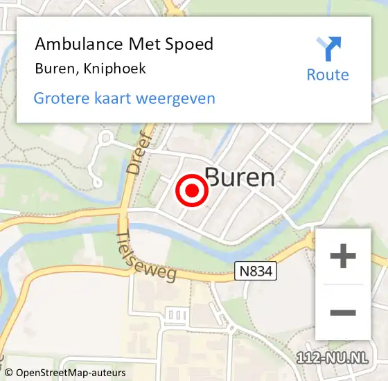 Locatie op kaart van de 112 melding: Ambulance Met Spoed Naar Buren, Kniphoek op 15 september 2021 12:54