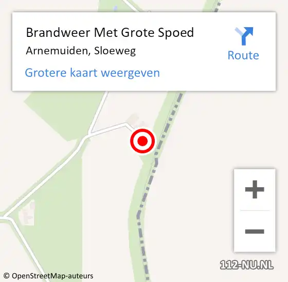 Locatie op kaart van de 112 melding: Brandweer Met Grote Spoed Naar Arnemuiden, Sloeweg op 15 september 2021 13:07