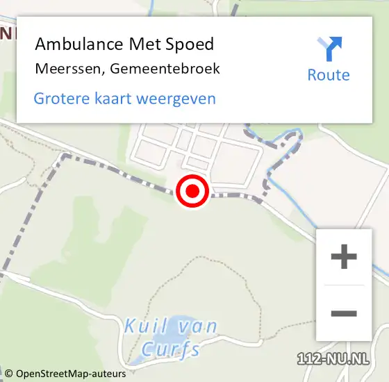 Locatie op kaart van de 112 melding: Ambulance Met Spoed Naar Meerssen, Gemeentebroek op 23 juni 2014 07:14