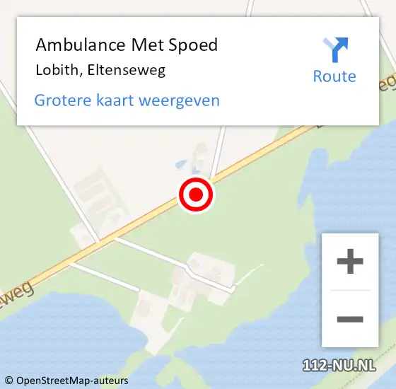 Locatie op kaart van de 112 melding: Ambulance Met Spoed Naar Lobith, Eltenseweg op 15 september 2021 14:09