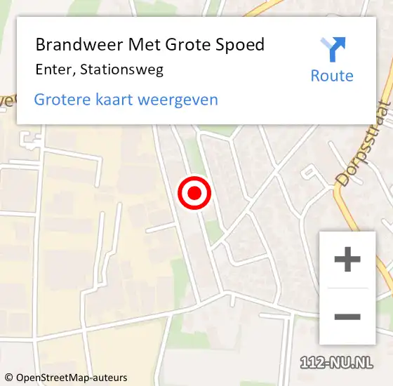 Locatie op kaart van de 112 melding: Brandweer Met Grote Spoed Naar Enter, Stationsweg op 15 september 2021 14:33