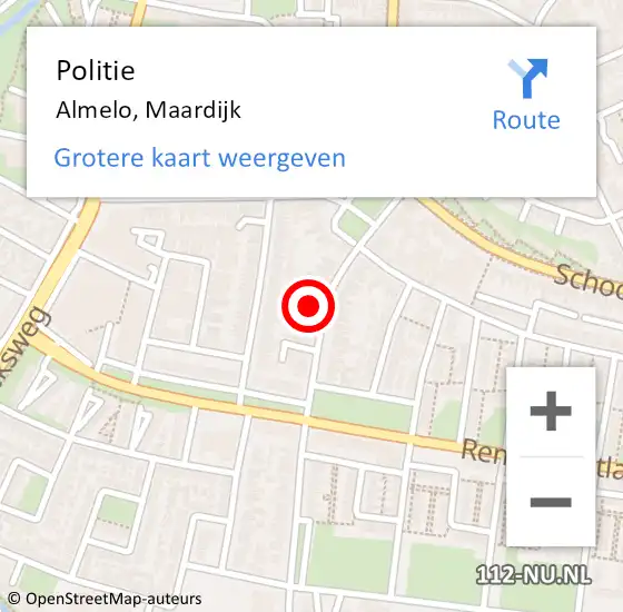 Locatie op kaart van de 112 melding: Politie Almelo, Maardijk op 15 september 2021 14:45