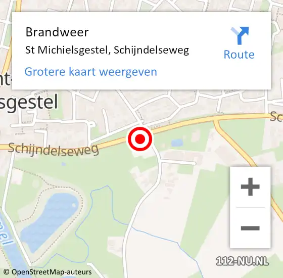 Locatie op kaart van de 112 melding: Brandweer St Michielsgestel, Schijndelseweg op 23 juni 2014 07:34