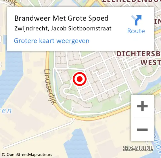 Locatie op kaart van de 112 melding: Brandweer Met Grote Spoed Naar Zwijndrecht, Jacob Slotboomstraat op 15 september 2021 15:57