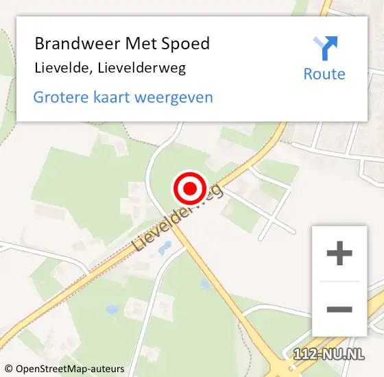 Locatie op kaart van de 112 melding: Brandweer Met Spoed Naar Lievelde, Lievelderweg op 15 september 2021 17:32