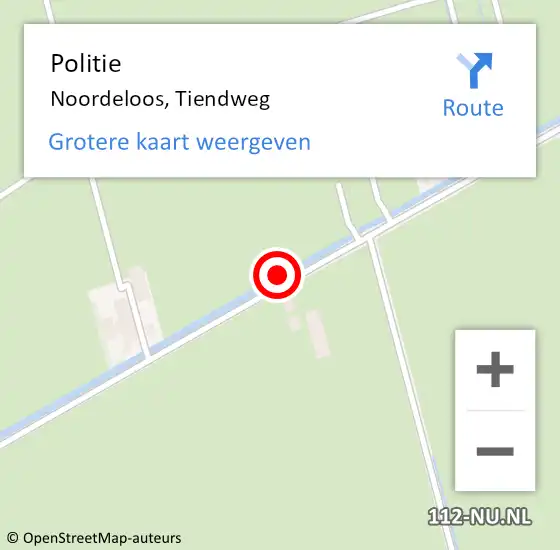 Locatie op kaart van de 112 melding: Politie Noordeloos, Tiendweg op 15 september 2021 17:43