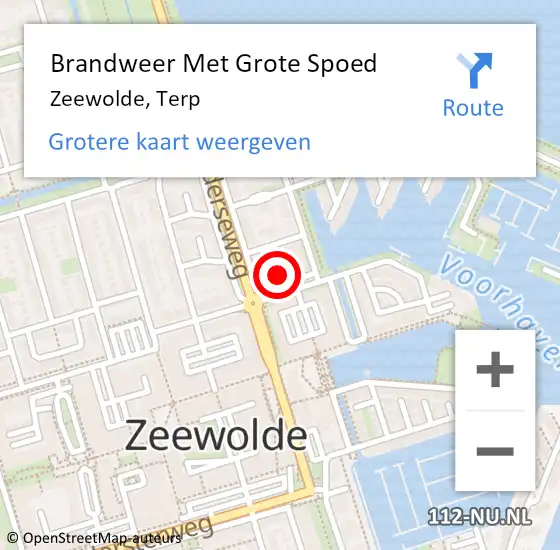 Locatie op kaart van de 112 melding: Brandweer Met Grote Spoed Naar Zeewolde, Terp op 15 september 2021 17:51