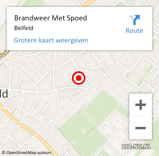 Locatie op kaart van de 112 melding: Brandweer Met Spoed Naar Belfeld op 15 september 2021 18:06