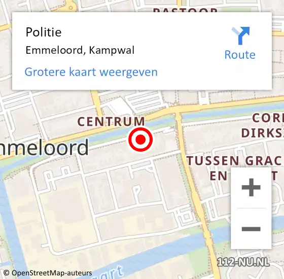 Locatie op kaart van de 112 melding: Politie Emmeloord, Kampwal op 15 september 2021 18:23