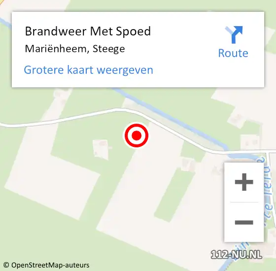 Locatie op kaart van de 112 melding: Brandweer Met Spoed Naar Mariënheem, Steege op 15 september 2021 19:27