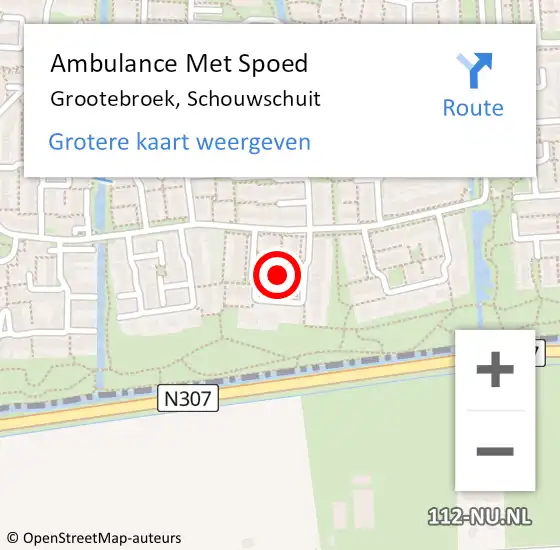 Locatie op kaart van de 112 melding: Ambulance Met Spoed Naar Grootebroek, Schouwschuit op 15 september 2021 19:42