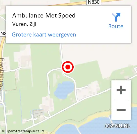 Locatie op kaart van de 112 melding: Ambulance Met Spoed Naar Vuren, Zijl op 15 september 2021 20:44