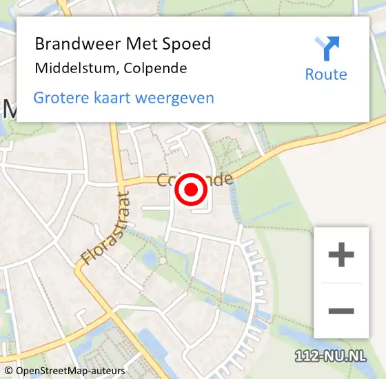 Locatie op kaart van de 112 melding: Brandweer Met Spoed Naar Middelstum, Colpende op 15 september 2021 21:03