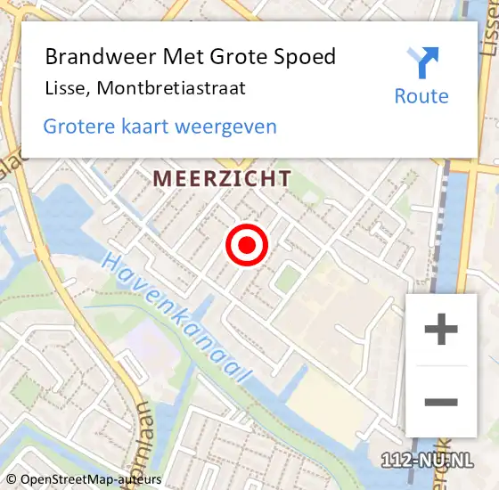 Locatie op kaart van de 112 melding: Brandweer Met Grote Spoed Naar Lisse, Montbretiastraat op 16 september 2021 03:25