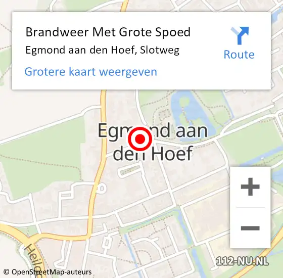 Locatie op kaart van de 112 melding: Brandweer Met Grote Spoed Naar Egmond aan den Hoef, Slotweg op 16 september 2021 06:11