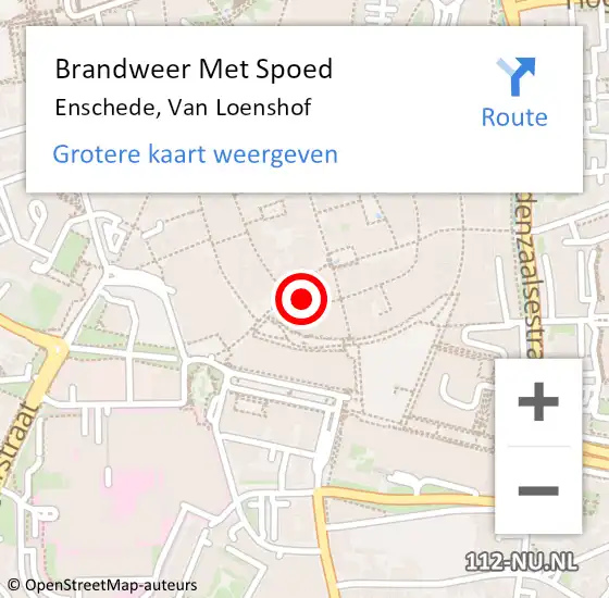 Locatie op kaart van de 112 melding: Brandweer Met Spoed Naar Enschede, Van Loenshof op 16 september 2021 08:15