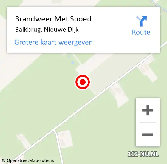 Locatie op kaart van de 112 melding: Brandweer Met Spoed Naar Balkbrug, Nieuwe Dijk op 16 september 2021 08:27