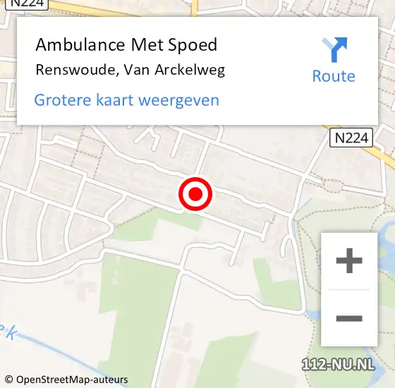 Locatie op kaart van de 112 melding: Ambulance Met Spoed Naar Renswoude, Van Arckelweg op 23 juni 2014 08:40