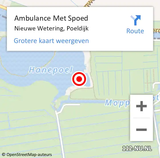 Locatie op kaart van de 112 melding: Ambulance Met Spoed Naar Nieuwe Wetering, Poeldijk op 16 september 2021 09:21