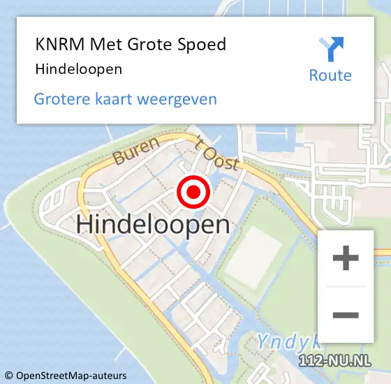 Locatie op kaart van de 112 melding: KNRM Met Grote Spoed Naar Hindeloopen op 16 september 2021 09:59