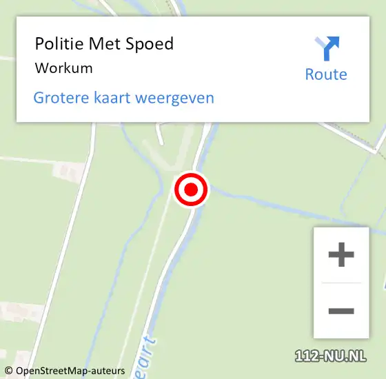 Locatie op kaart van de 112 melding: Politie Met Spoed Naar Workum op 16 september 2021 10:02