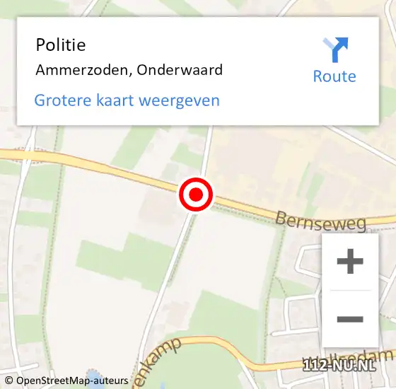 Locatie op kaart van de 112 melding: Politie Ammerzoden, Onderwaard op 16 september 2021 10:06