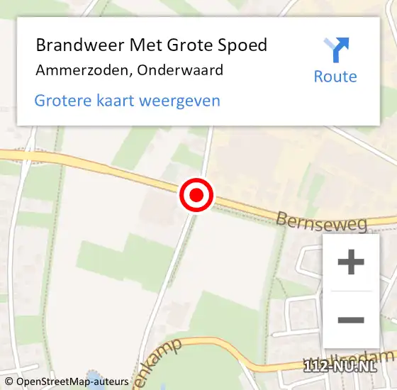 Locatie op kaart van de 112 melding: Brandweer Met Grote Spoed Naar Ammerzoden, Onderwaard op 16 september 2021 10:12