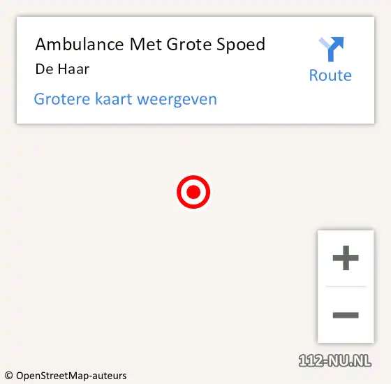 Locatie op kaart van de 112 melding: Ambulance Met Grote Spoed Naar De Haar op 5 oktober 2013 23:47