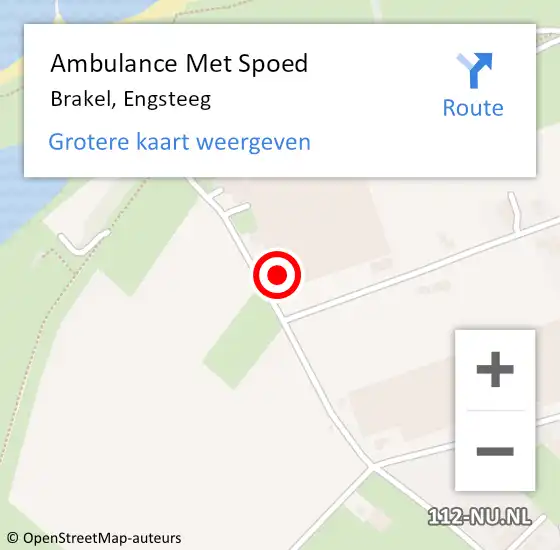 Locatie op kaart van de 112 melding: Ambulance Met Spoed Naar Brakel, Engsteeg op 16 september 2021 12:09