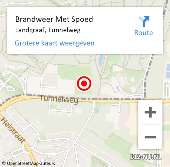 Locatie op kaart van de 112 melding: Brandweer Met Spoed Naar Landgraaf, Tunnelweg op 16 september 2021 12:46