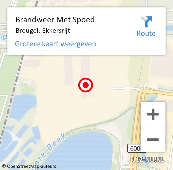 Locatie op kaart van de 112 melding: Brandweer Met Spoed Naar Breugel, Ekkersrijt op 16 september 2021 12:54