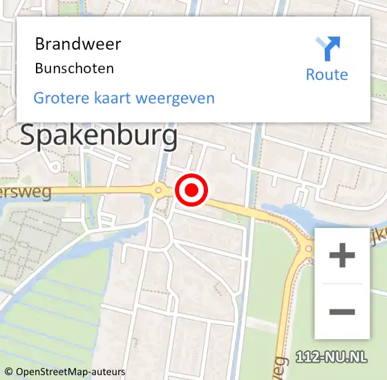 Locatie op kaart van de 112 melding: Brandweer Bunschoten op 16 september 2021 13:08