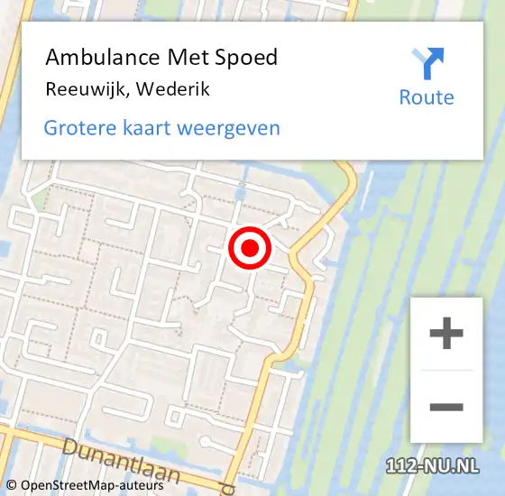 Locatie op kaart van de 112 melding: Ambulance Met Spoed Naar Reeuwijk, Wederik op 23 juni 2014 09:06