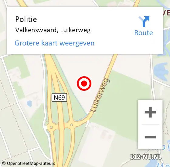 Locatie op kaart van de 112 melding: Politie Valkenswaard, Luikerweg op 16 september 2021 13:48