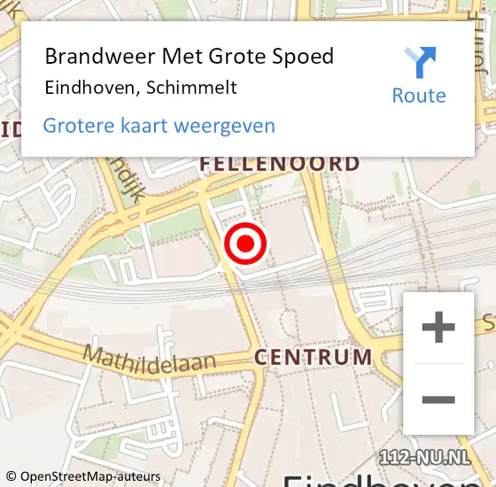 Locatie op kaart van de 112 melding: Brandweer Met Grote Spoed Naar Eindhoven, Schimmelt op 16 september 2021 14:17