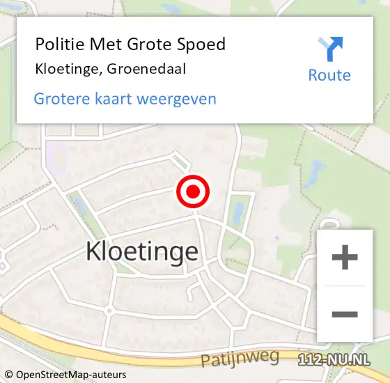 Locatie op kaart van de 112 melding: Politie Met Grote Spoed Naar Kloetinge, Groenedaal op 16 september 2021 14:18