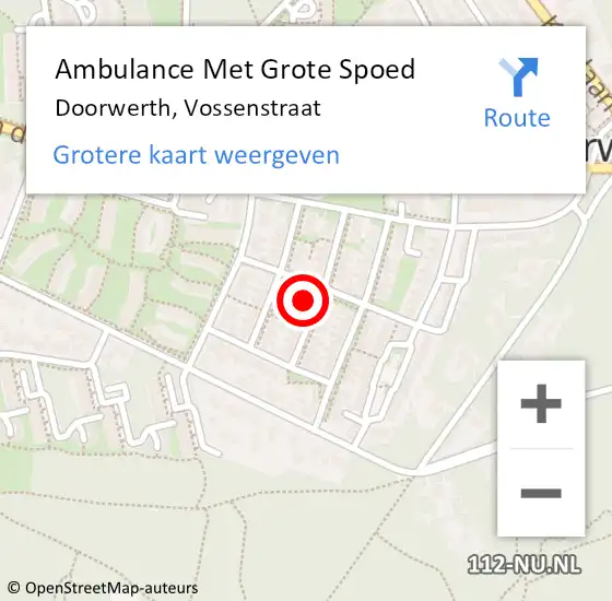 Locatie op kaart van de 112 melding: Ambulance Met Grote Spoed Naar Doorwerth, Vossenstraat op 16 september 2021 14:27