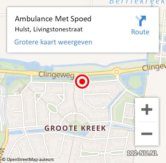 Locatie op kaart van de 112 melding: Ambulance Met Spoed Naar Hulst, Livingstonestraat op 23 juni 2014 09:23