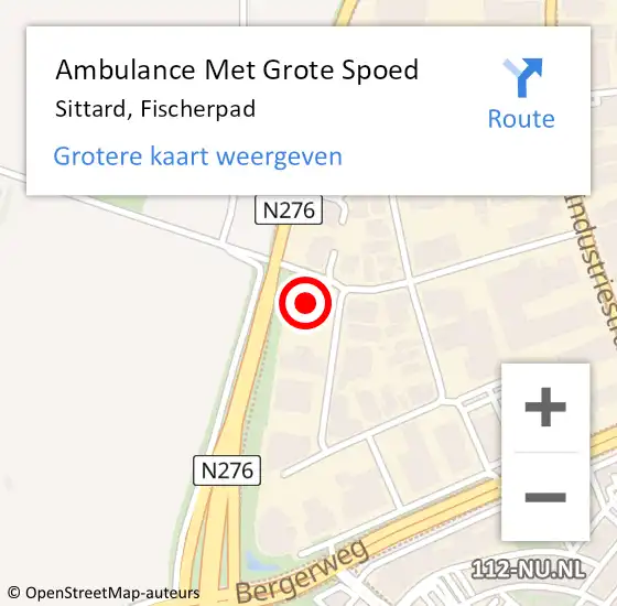 Locatie op kaart van de 112 melding: Ambulance Met Grote Spoed Naar Sittard, Fischerpad op 23 juni 2014 09:30