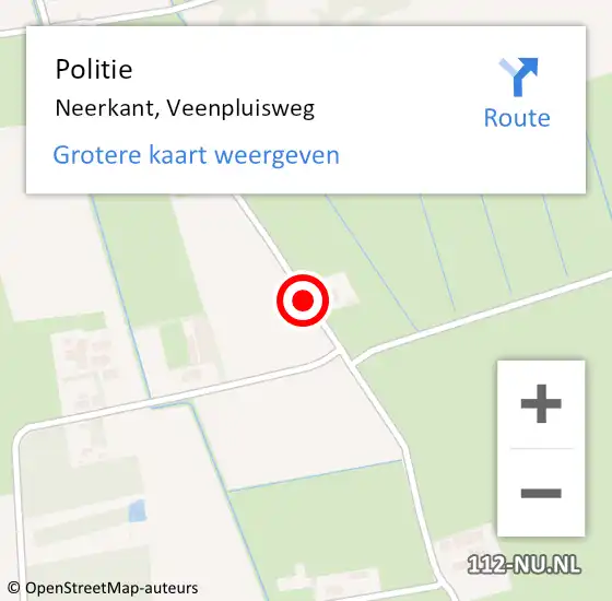 Locatie op kaart van de 112 melding: Politie Neerkant, Veenpluisweg op 16 september 2021 17:26