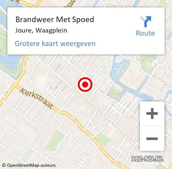 Locatie op kaart van de 112 melding: Brandweer Met Spoed Naar Joure, Waagplein op 16 september 2021 18:09