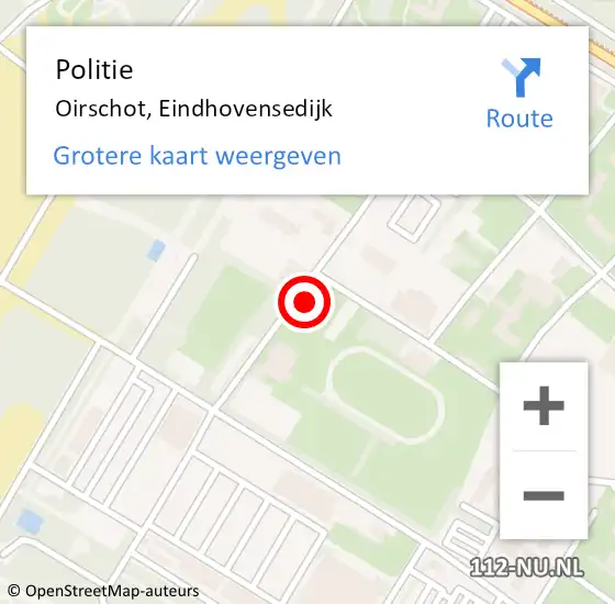 Locatie op kaart van de 112 melding: Politie Oirschot, Eindhovensedijk op 16 september 2021 19:07