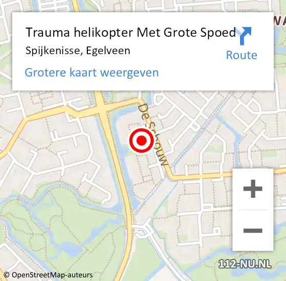 Locatie op kaart van de 112 melding: Trauma helikopter Met Grote Spoed Naar Spijkenisse, Egelveen op 16 september 2021 19:20