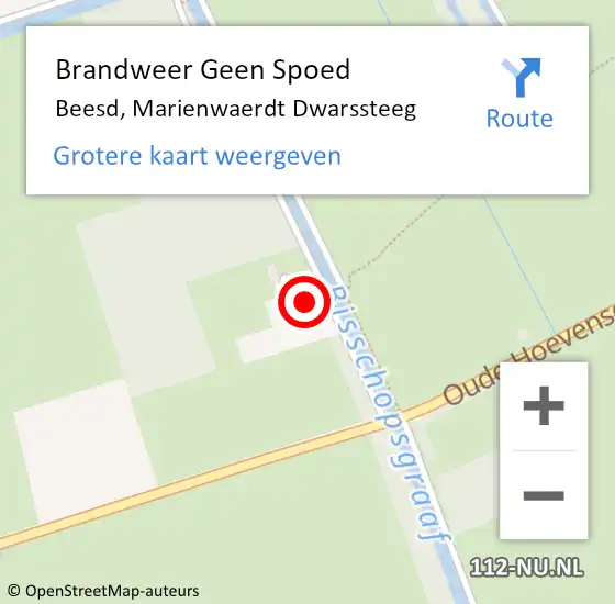 Locatie op kaart van de 112 melding: Brandweer Geen Spoed Naar Beesd, Marienwaerdt Dwarssteeg op 16 september 2021 19:49