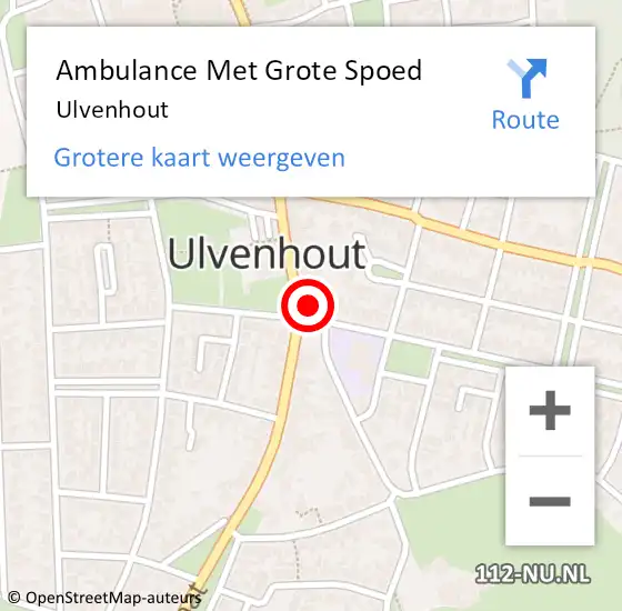 Locatie op kaart van de 112 melding: Ambulance Met Grote Spoed Naar Ulvenhout op 16 september 2021 20:14