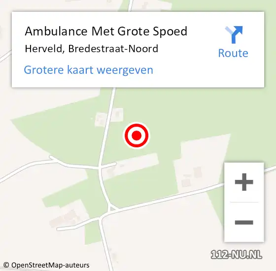 Locatie op kaart van de 112 melding: Ambulance Met Grote Spoed Naar Herveld, Bredestraat-Noord op 16 september 2021 20:17